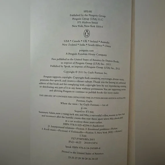 Where She Went by Gale Forman (Book 2, If I Stay) Paperback - Picture 3 of 6